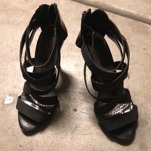 Black strappy heels